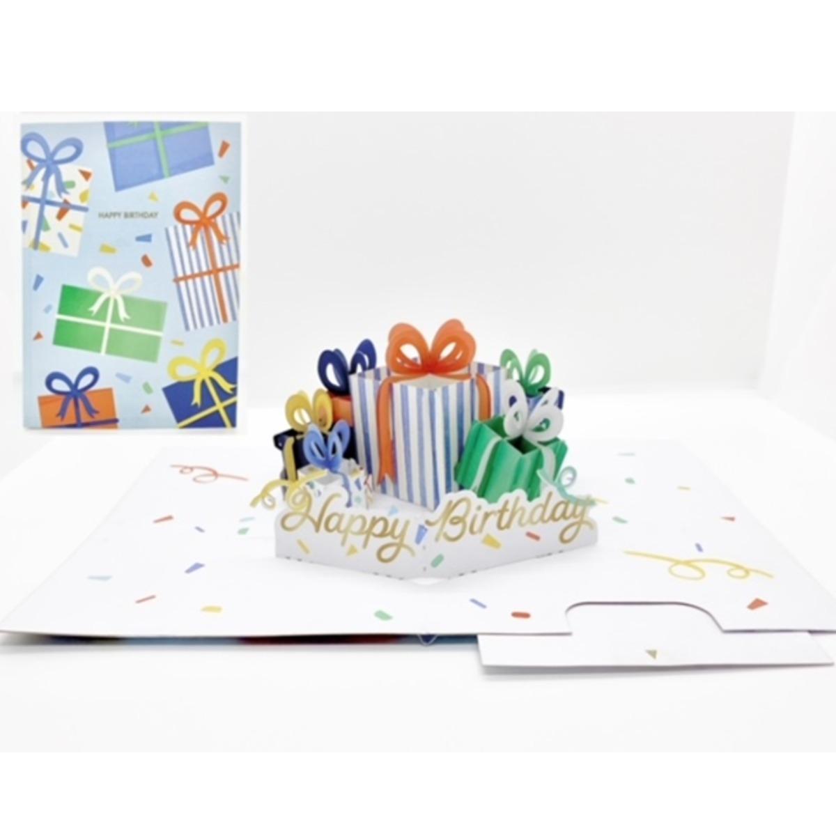 Biglietto auguri kirigami pcks blue