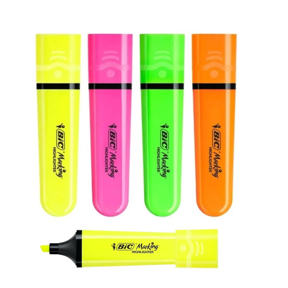 Evidenziatore highlighter bic colore fluo