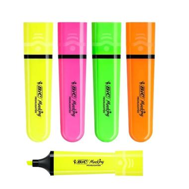 Evidenziatore highlighter bic colore fluo