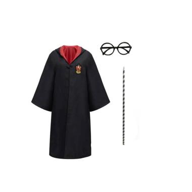 Mantello harry potter con occhiali e bacchetta