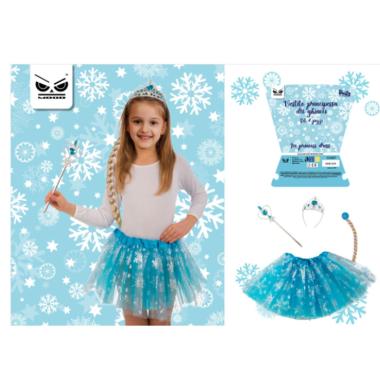 Vestito principessa dei ghiacci set 4 pezzi