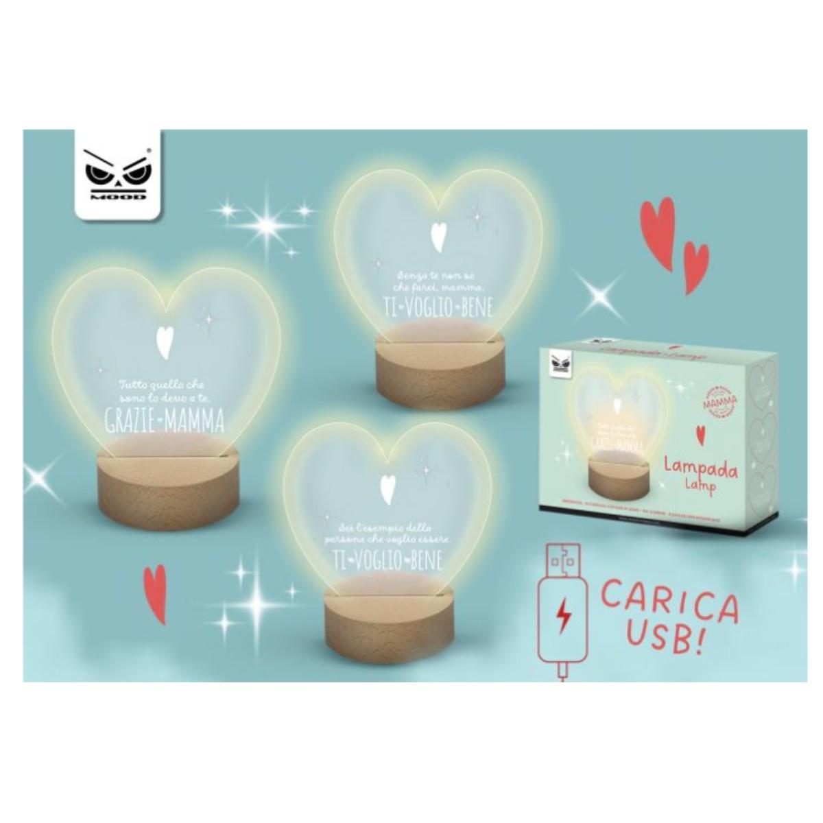 Lampada plexy cuore mamma