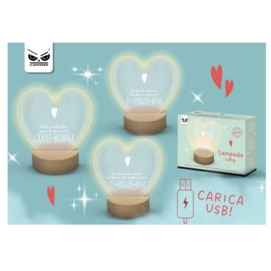 Lampada plexy cuore mamma