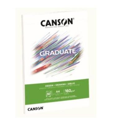 BLOCCO DA DISEGNO BIANCO A4 DA 30 FOGLI 160 GR<br />