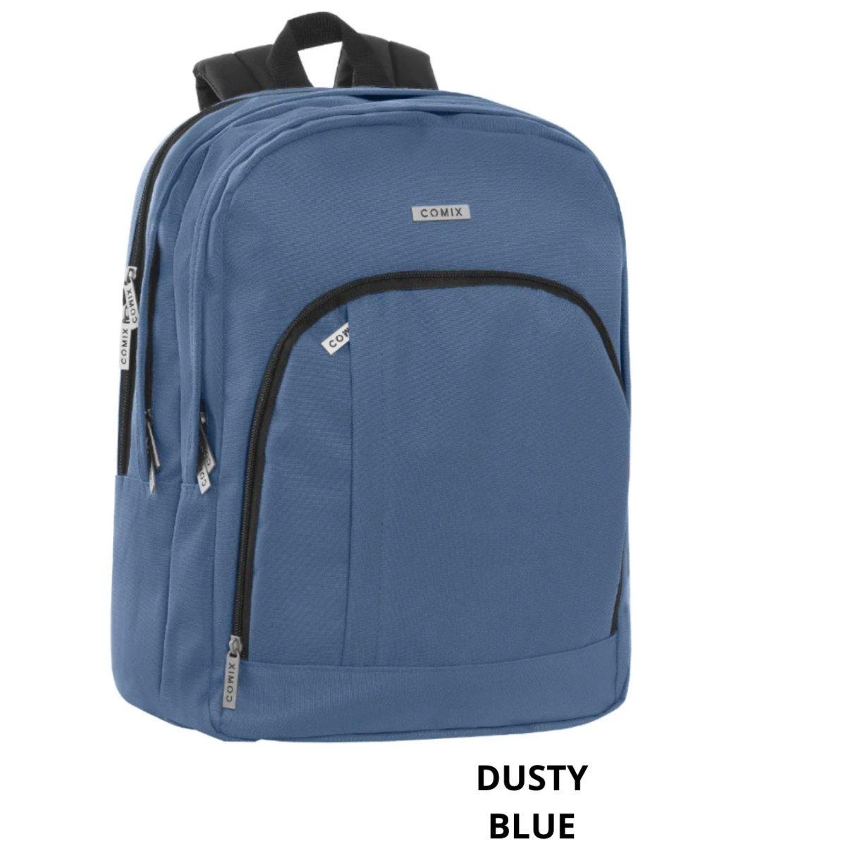 Zaino scuola 3 scomparti monocolore comix