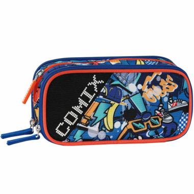 Astuccio bustina 3 zip triple 22x11x7,5 ultra bright comix boy