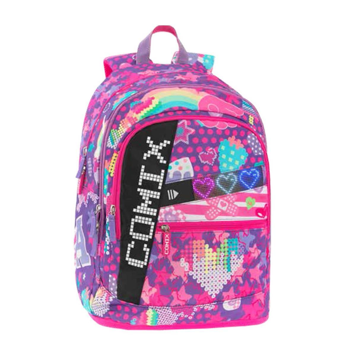 ZAINO SCUOLA 3 SCOMPARTI ULTRA BRIGHT COMIX<br />