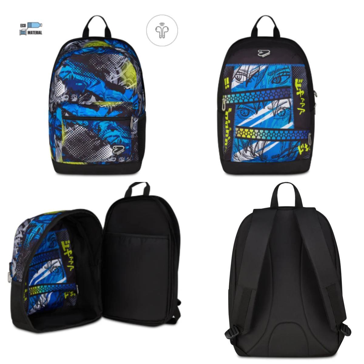 Zaino seven reversibile con earphones wireless - japan mood boy