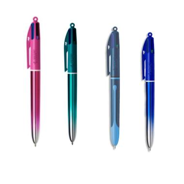 Penna a sfera a scatto bic smooth 4 color punta media 1,0 mm