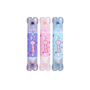 Evindenziatori glitter con timbrino coccolotti set 3 pezzi