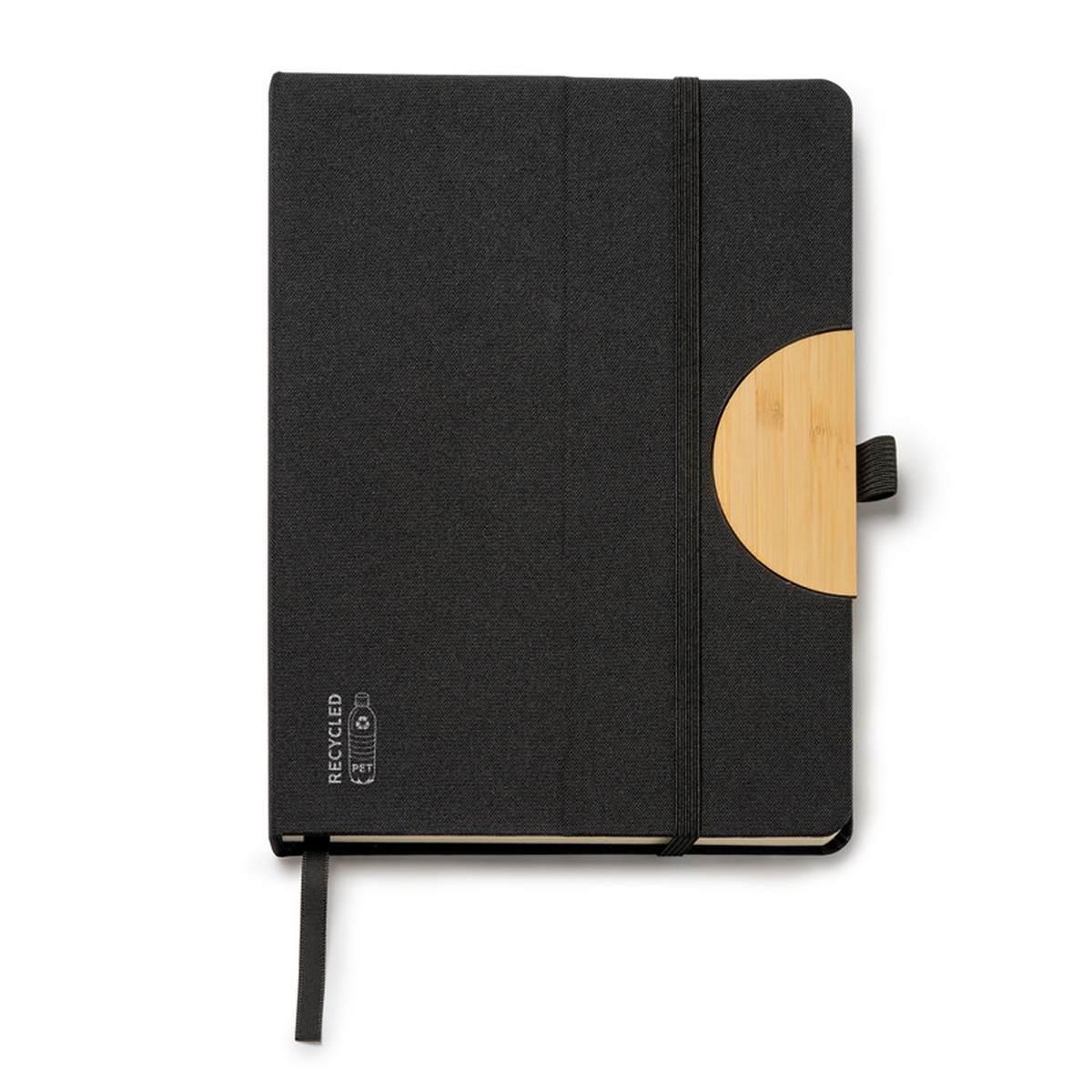 Blocco appunti in rpet e bamboo 15x21 con portacellulare
