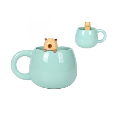 Tazza in ceramica con charm capybara