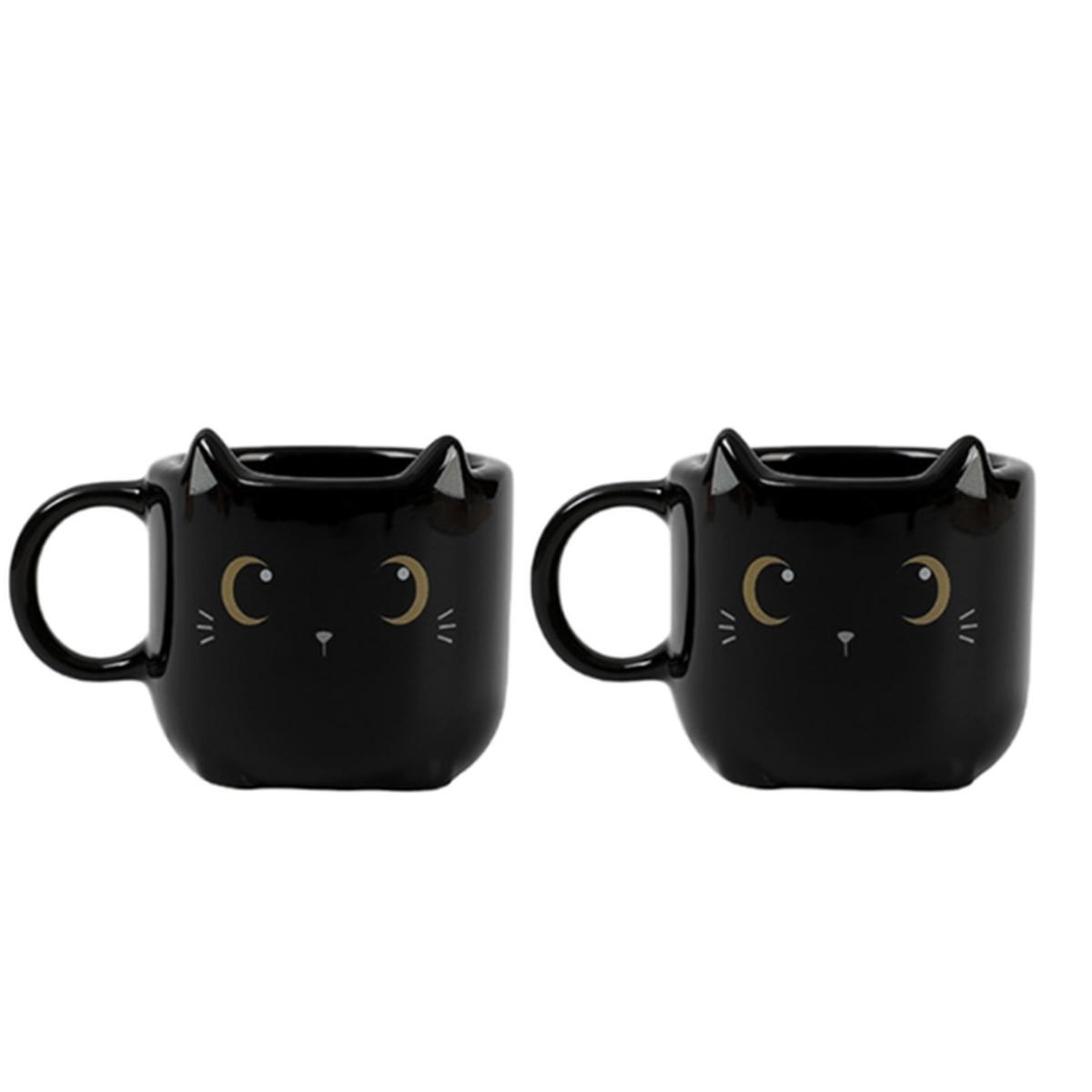 Tazzina da espresso gatto nero set 2 pezzi