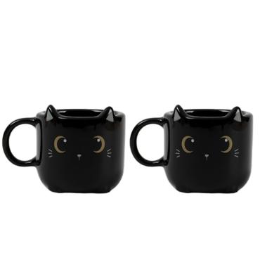 Tazzina da espresso gatto nero set 2 pezzi