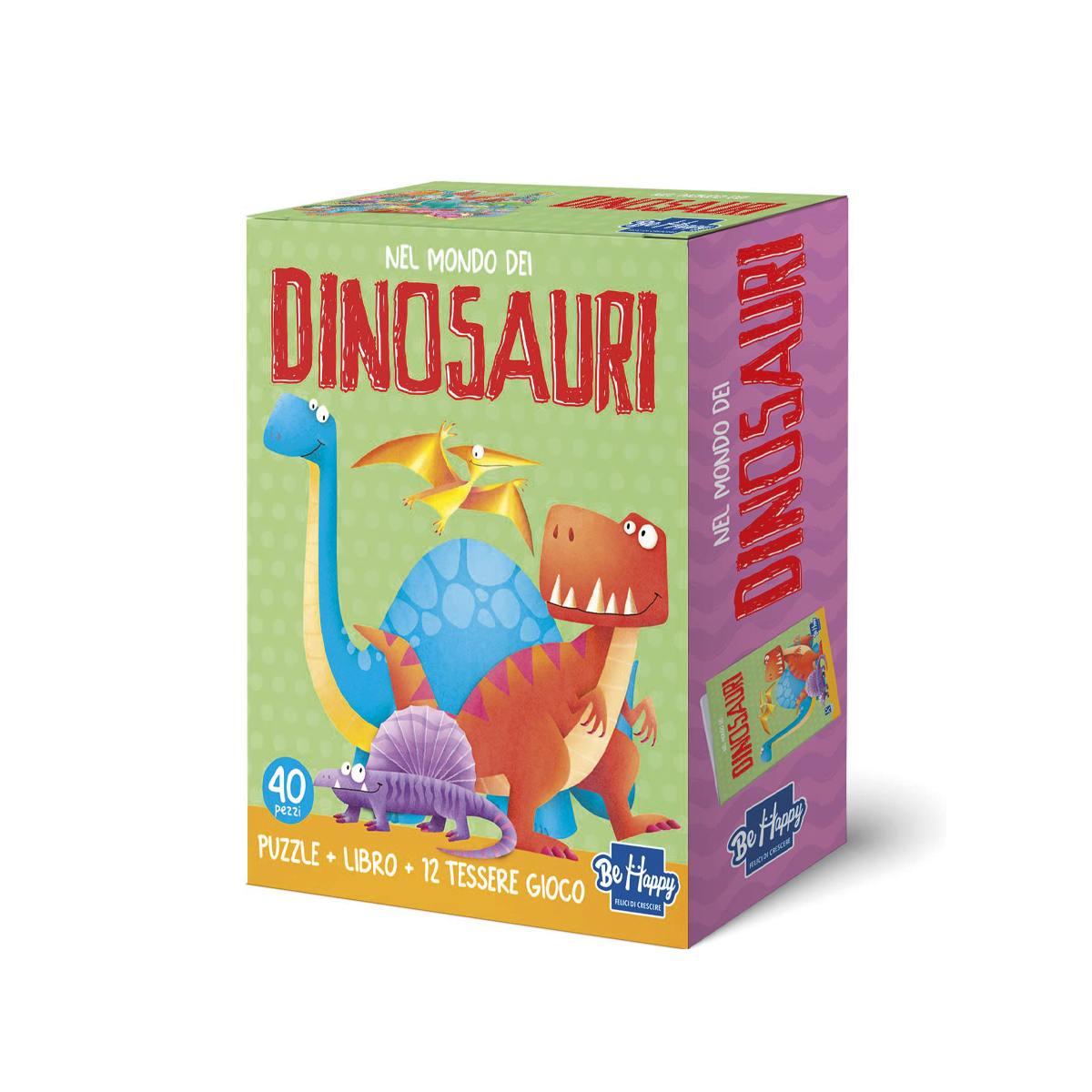Nel mondo dei dinosauri puzzle libro e 12 tessere