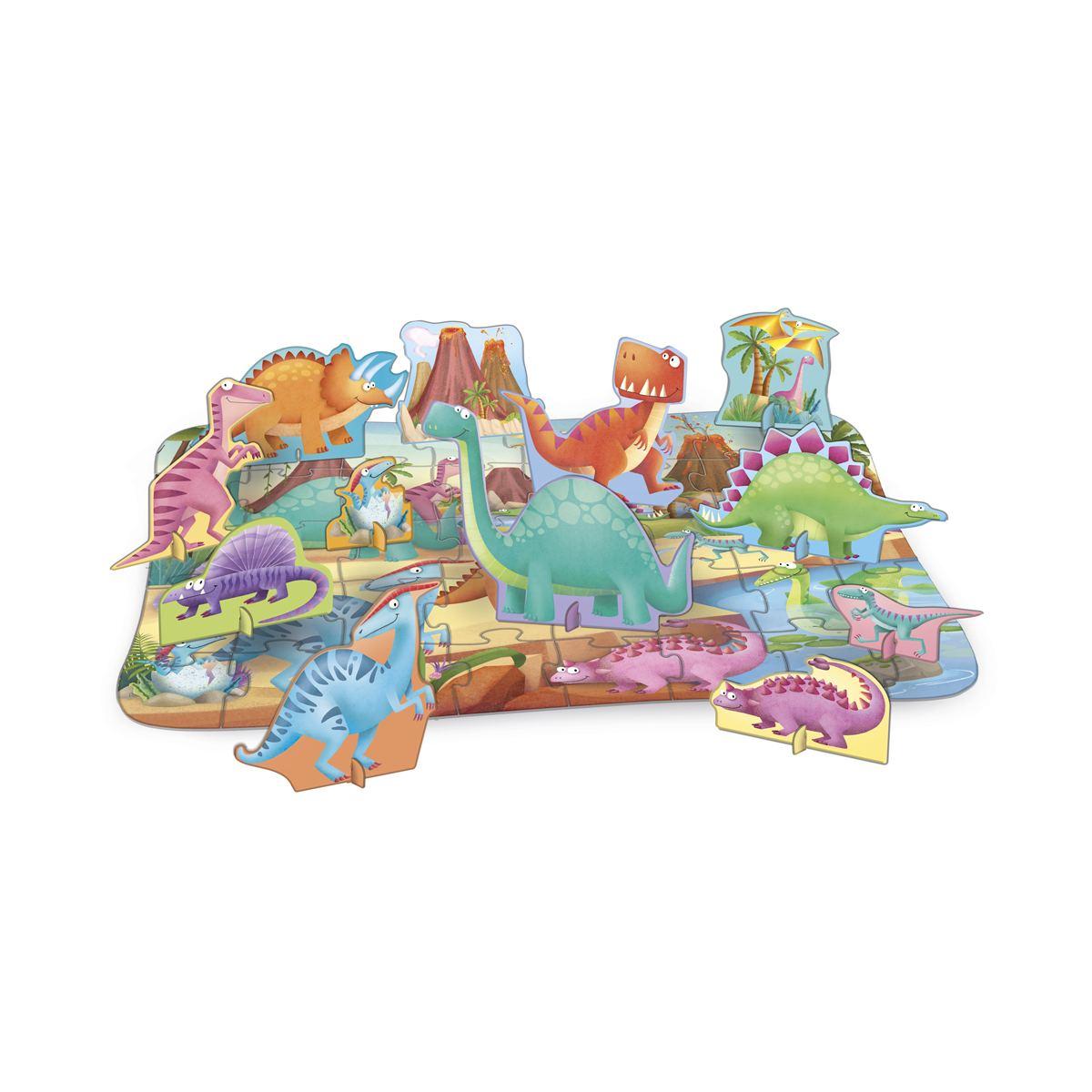 Nel mondo dei dinosauri puzzle libro e 12 tessere