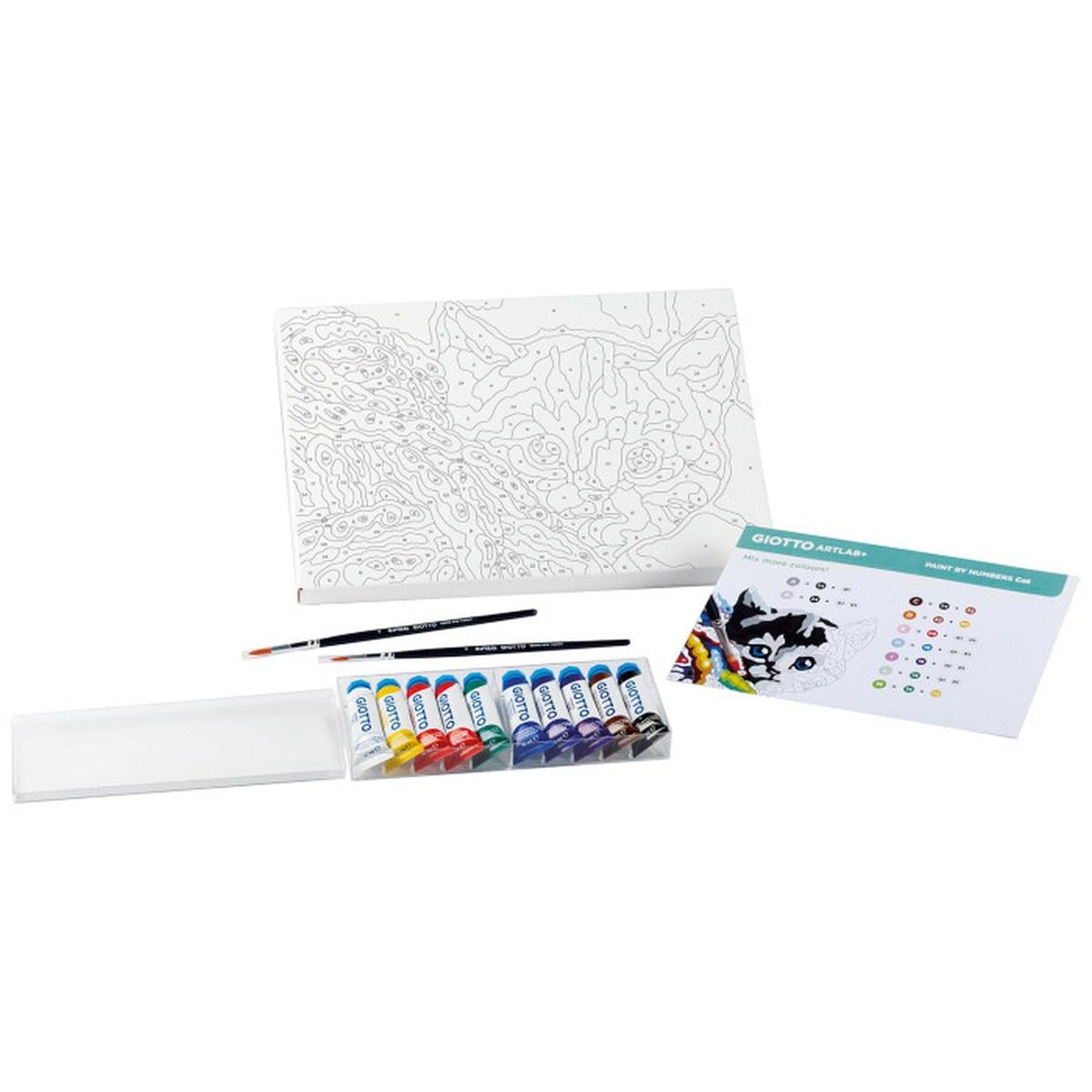 Gioco creativo giotto art lab paint by numbers cat
