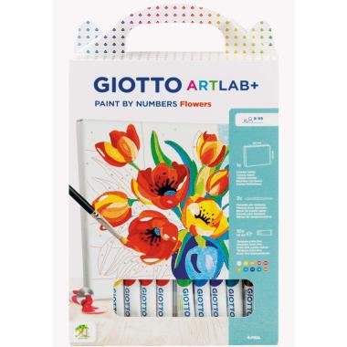 Gioco creativo giotto art lab paint by numbers flowers