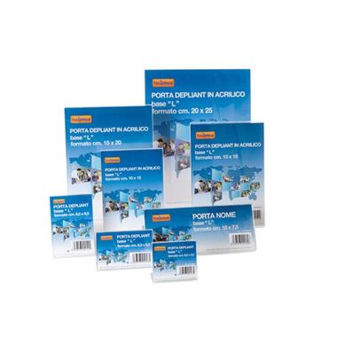 Porta Depliant Da Banco Base A L In Acrilico 8,5x5,5 
