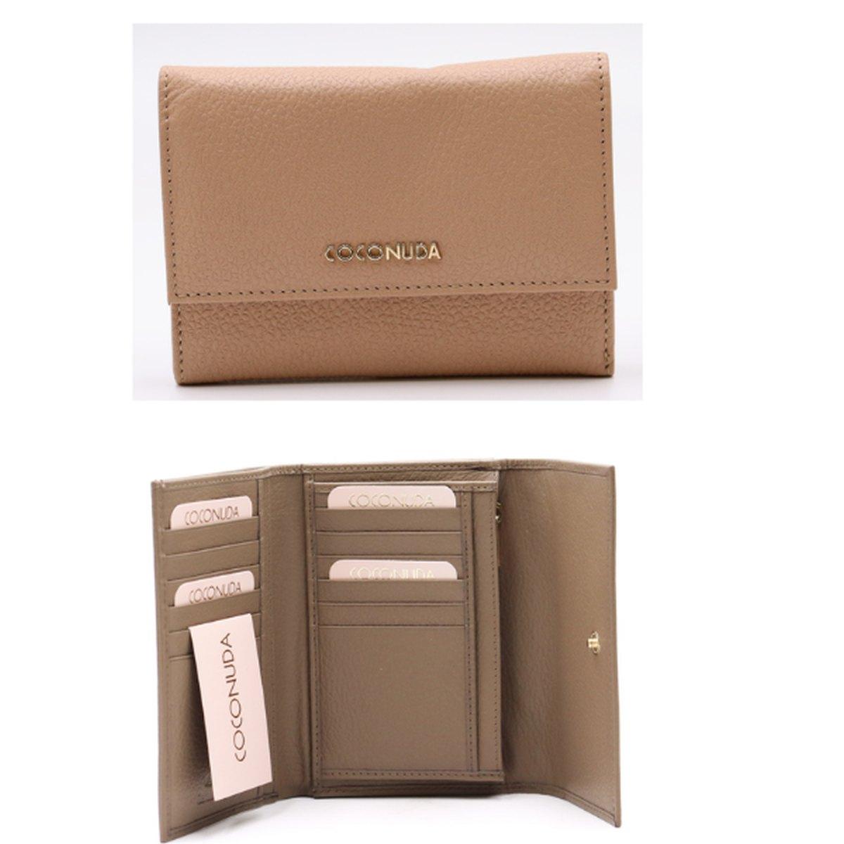 Porta Foglio donna Coconuda in pelle con zip esterna<br />