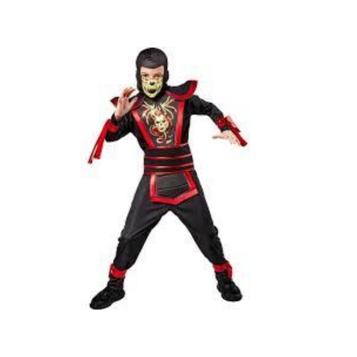 Rubies Vestito Guerriero Ninja rosso 7/8 anni