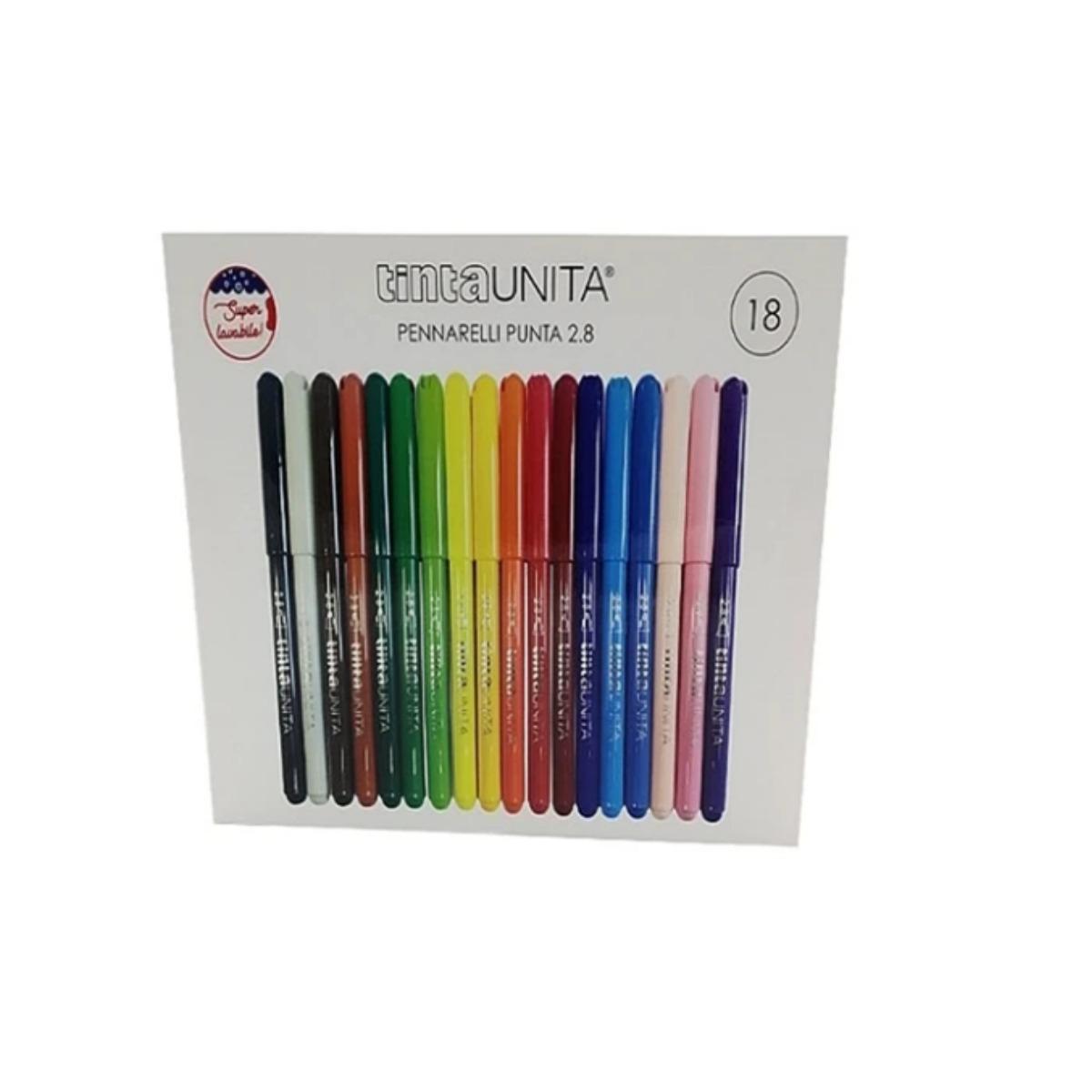 Pennarelli 2,8 tinta unita 18 pezzi
