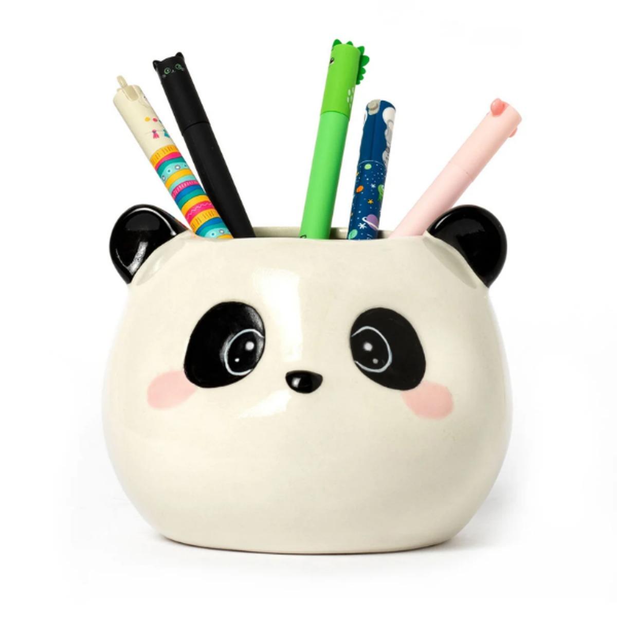 Porta penne in ceramica desk friends panda