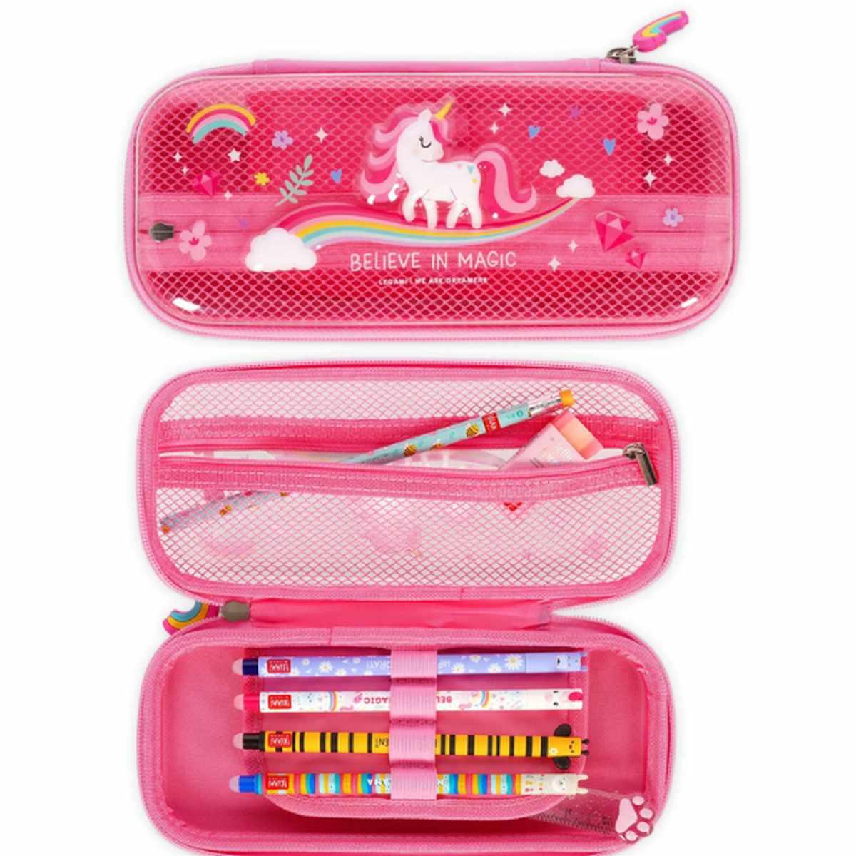 Borsellino trasparente rigido unicorno