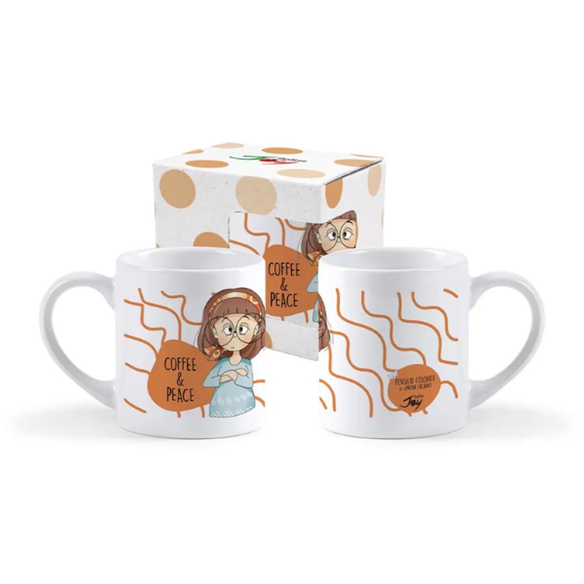 Tazzina caffè pensieri colorati  coffee & peace