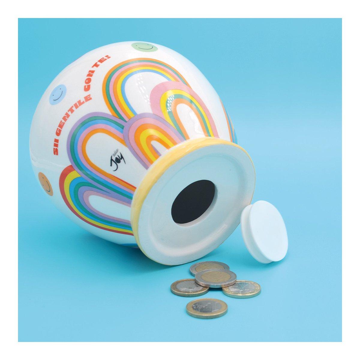 Salvadanaio con foro pensieri colorati