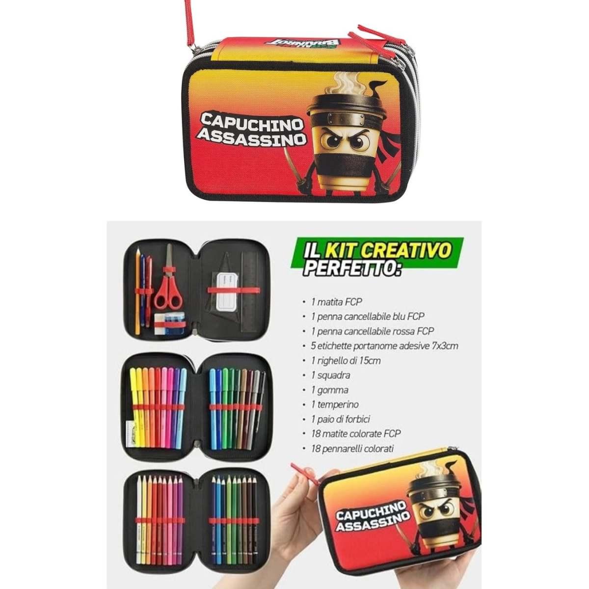 Astuccio 3 Zip brainrot Skifidol Cappuccino Assassino