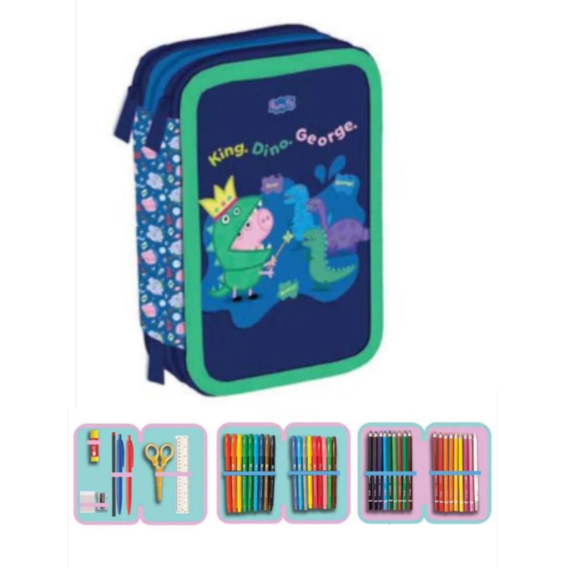 Astuccio 3 zip peppa pig