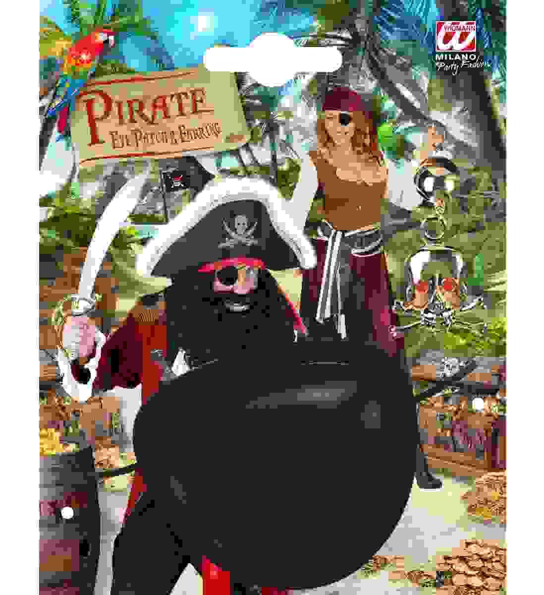 Set travestimento pirata con benda per occhio e orecchino