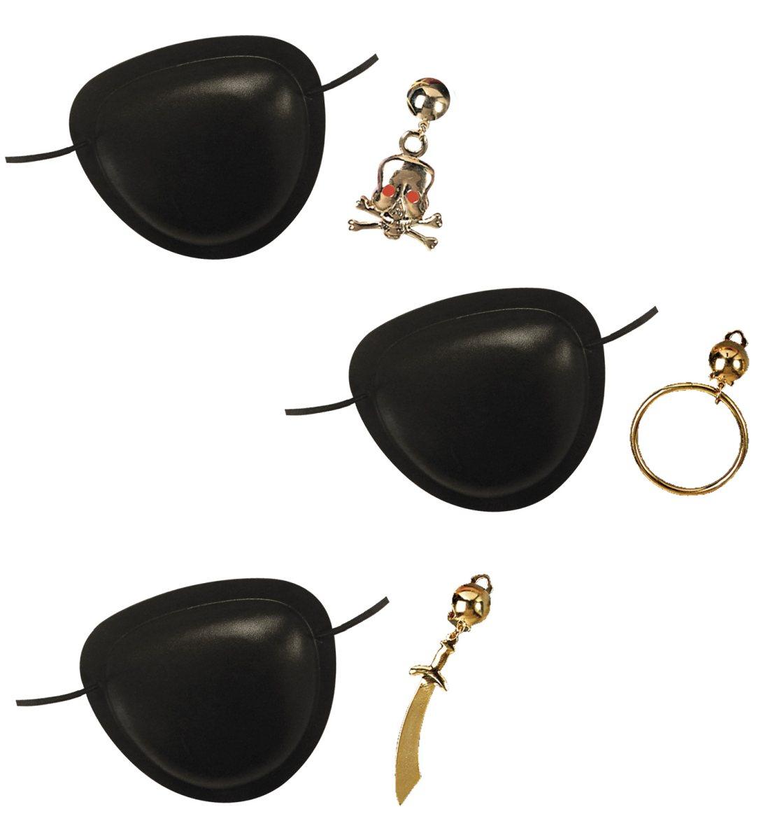 Set travestimento pirata con benda per occhio e orecchino