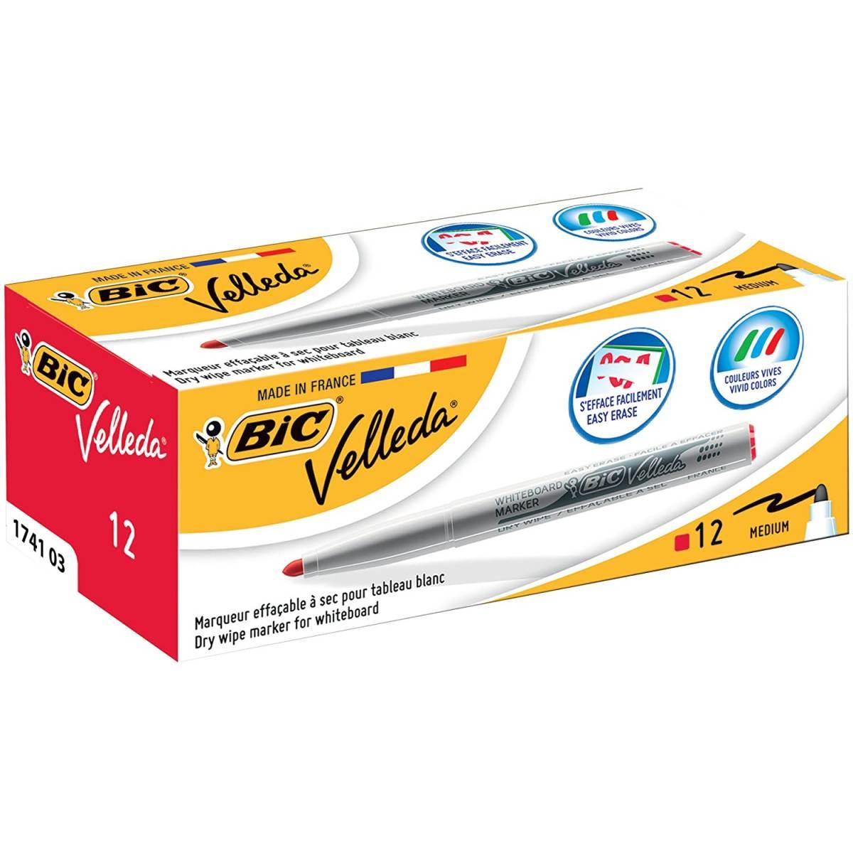 Bic pennarello velleda per lavagne rosso