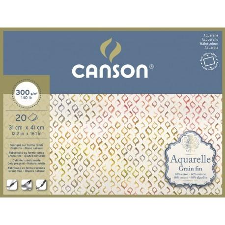 Blocco canson aquarelle 20ff grana fine 300gr. 31x41