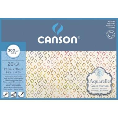Blocco canson aquarelle 20ff grana ruvida 300gr. 25x36