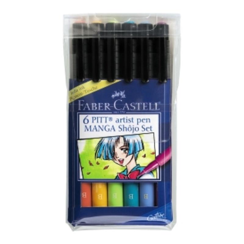 Pitt art 6 pens faber-castell manga shojo set