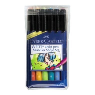 Pitt art 6 pens faber-castell manga shojo set