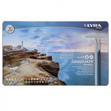 Lyra matite acquerello scatola in metallo 36 pz