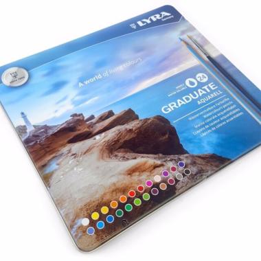 Lyra matite acquerello scatola in metallo 24 pz