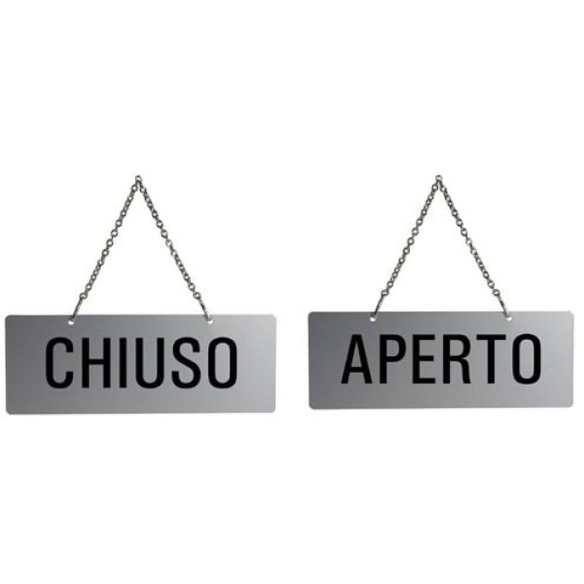 Cartello aperto/chiuso con catenella